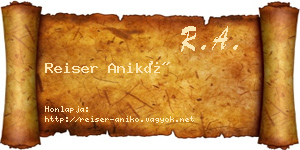 Reiser Anikó névjegykártya