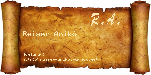 Reiser Anikó névjegykártya
